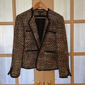 Ann Taylor Multicolor Tweed Blazer